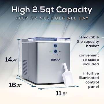 Igloo Electric Countertop Ice Maker - Automatic, Portable, and Efficient for 33 lb Ice Daily