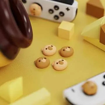 PlayVital Cozy Bear Joystick Caps for Nintendo Switch