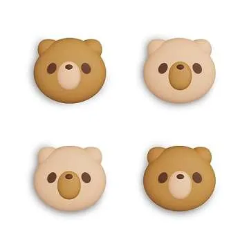 PlayVital Cozy Bear Joystick Caps for Nintendo Switch