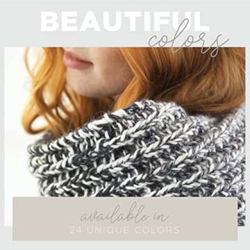 Lion Brand Yarn Scarfie Bulky Yarn, Cream/Taupe, 1 Pack