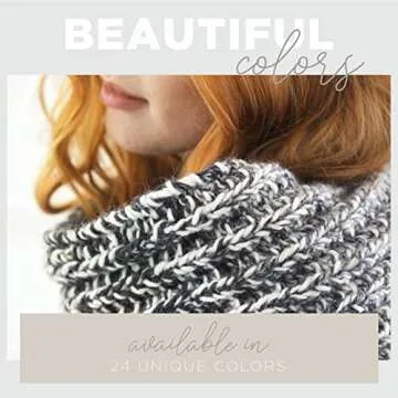 Lion Brand Yarn Scarfie Bulky Yarn, Cream/Taupe, 1 Pack