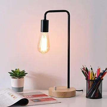 HAITRAL Industrial Desk Lamp for Office Bedroom Living Room