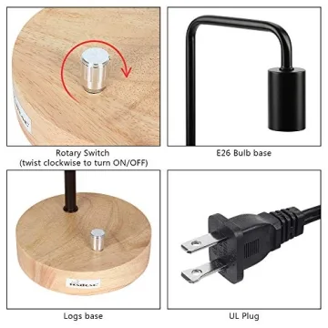 HAITRAL Industrial Desk Lamp for Office Bedroom Living Room