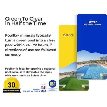 Pool RX 332001 PoolRX+ Booster Blue Swimming Pool Algaecide, Single Unit