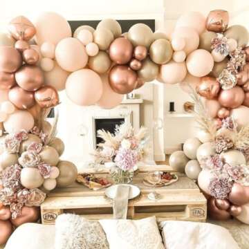 Elegant Blush Ivory Balloons Garland Kit for Parties and Celebrations