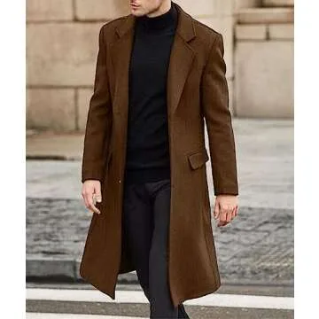 SOMTHRON Casual Trench Coat for Men - Elegant Slim Fit Jacket