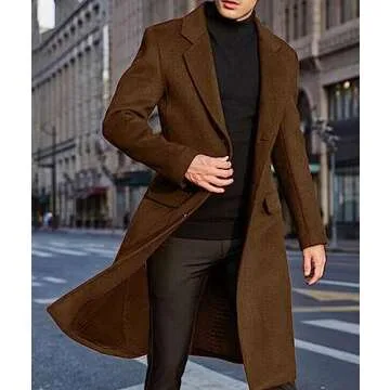 SOMTHRON Casual Trench Coat for Men - Elegant Slim Fit Jacket