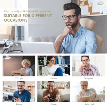 KSSESSE Reading Glasses for Women Men Square Oval Readers with Spring Hinge Thick Frame Style (Mixed Colors-C2, 0.00, x)