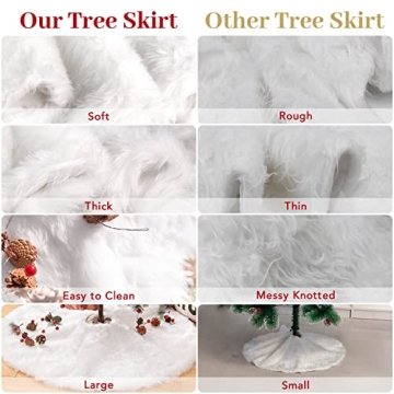 Luxurious Funux Faux Fur Christmas Tree Skirt - 48 Inch