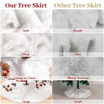 Luxurious Funux Faux Fur Christmas Tree Skirt - 48 Inch