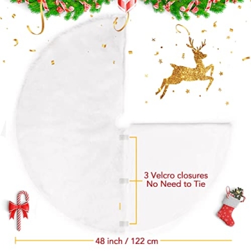Luxurious Funux Faux Fur Christmas Tree Skirt - 48 Inch