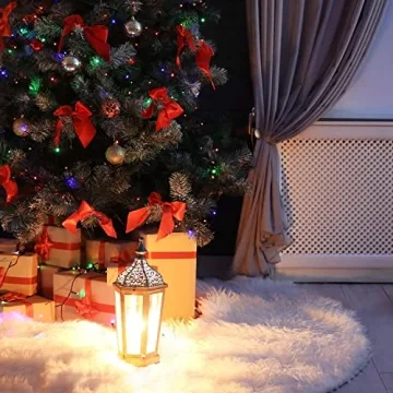 Luxurious Funux Faux Fur Christmas Tree Skirt - 48 Inch