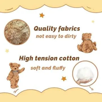 YOLINYOISH Brown Teddy Bear Plush Toy with Rose 12''