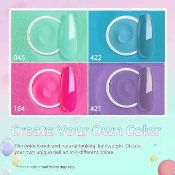 AZUREBEAUTY Dip Powder Nail Kit Starter with 4 Bright Colors