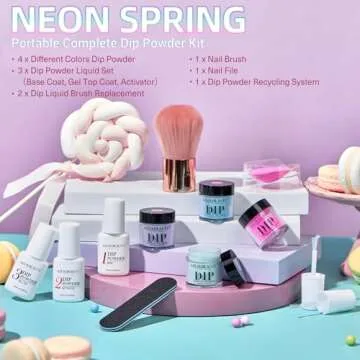 AZUREBEAUTY Dip Powder Nail Kit Starter with 4 Bright Colors