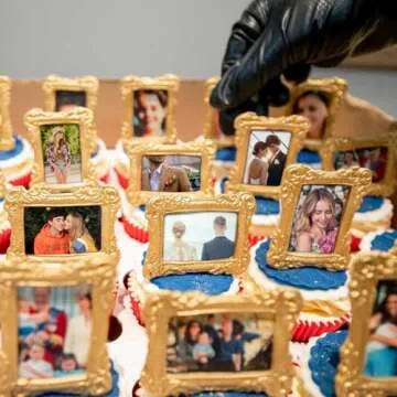 JJUNW 4 Pcs Photo Frame Silicone Molds, Baroque Style Air Dry Clay Molds, Mini Frame Molds Silicone for Cupcake Topper Cake Decoration Chocolate Candy Polymer Clay Gum