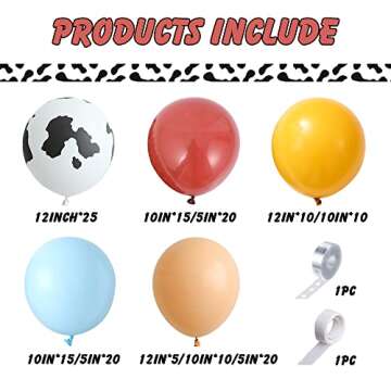 Cow Boy Balloon Garland Kit, 152pcs Blue Coffee Blush Yellow Balloons Arch for Holy Cow Farm Theme Kids Boy Birthday Party Baby Shower Home Decor…