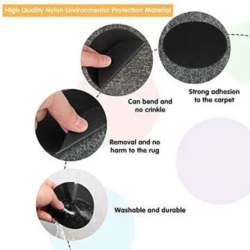 IKAYAS 60 Pcs Black Carpet Spots for Classroom Organization