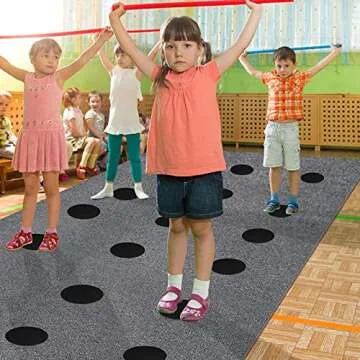 IKAYAS 60 Pcs Black Carpet Spots for Classroom Organization