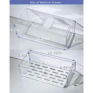 Ornafort 2Pack Fridge Organizer Bins with Pull Out Drawer Stackable Refrigerator Drawers Set for Save Vertical Space, Clear Cabinet Organizers for Kitchen Pantry Bedroom Office Closet Produce Storage