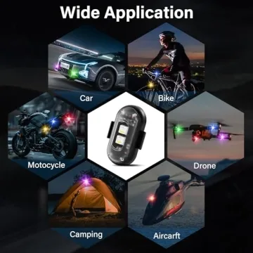 Amiline 8PCS Wireless LED Lights for Cars and Bikes