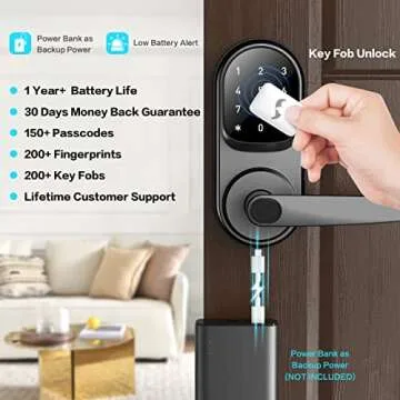 Sifely Smart Lock, Keyless Entry Door Lock, Smart Door Lock, Door Lock with Keypad, Smart Lock Front Door, Fingerprint Door Lock, Smart Lock with Handle, Digital Door Lock, Keypad Door Lock (Black)