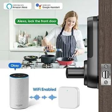 Sifely Smart Lock, Keyless Entry Door Lock, Smart Door Lock, Door Lock with Keypad, Smart Lock Front Door, Fingerprint Door Lock, Smart Lock with Handle, Digital Door Lock, Keypad Door Lock (Black)