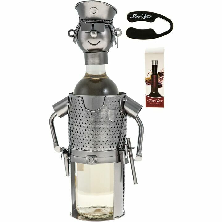 Police Officer Wine Bottle Holder with Accessories