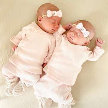 Niceye Baby Girl Bows and Headbands, Handmade Stretchy Nylon Hairbands Hair Bows for Newborn, Infant, Toddler - Soft Baby Hair Accessories - 12 Packs