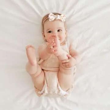 Niceye Baby Girl Bows and Headbands, Handmade Stretchy Nylon Hairbands Hair Bows for Newborn, Infant, Toddler - Soft Baby Hair Accessories - 12 Packs