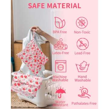 babygoal Wet Dry Bags for Baby Cloth Diapers, Washable Travel Bags, Beach, Pool, Gym Bag for Swimsuits & Wet Clothes with Two Zippered Pockets 2 Pack LN02