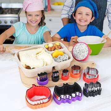 Halloween Cookie Cutters Shapes,Pumpkin and Bat Shapes，Stainless Steel Biscuit Cutters -Sandwich Cutters,Cookie Cutters,Fruit and Vegetable Cutters Molds for Halloween Party