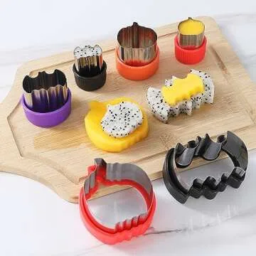 Halloween Cookie Cutters Shapes,Pumpkin and Bat Shapes，Stainless Steel Biscuit Cutters -Sandwich Cutters,Cookie Cutters,Fruit and Vegetable Cutters Molds for Halloween Party