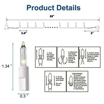 33 FT Christmas Lights with 150 Clear White Mini Bulbs