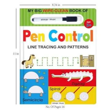Wipe Clean Book for Kids: Pen Control & Tracing Activity