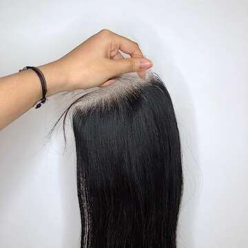 BEEOS 5x5 Skinlike Real HD Lace Closure Only, 0.10mm Melted Invisible Swiss HD Lace Straight Virgin Human Hair Closure Pre Plucked Natural Color 18 Inch