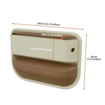 Wanfuder 2 Pack Leather Car Seat Gap Filler Organizer