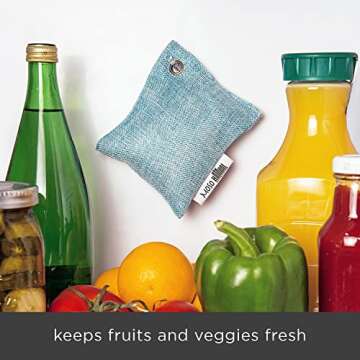 Moso Natural Fridge Deodorizer | Bamboo Charcoal Freezer & Refrigerator Odor Eliminator | Long-Lasti...