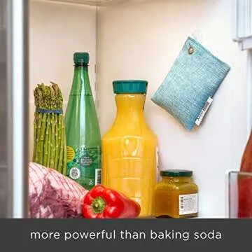 Moso Natural Fridge Deodorizer | Bamboo Charcoal Freezer & Refrigerator Odor Eliminator | Long-Lasting Air Purifying Bag to Eliminate Refrigerator Odor | More Powerful than Baking Soda