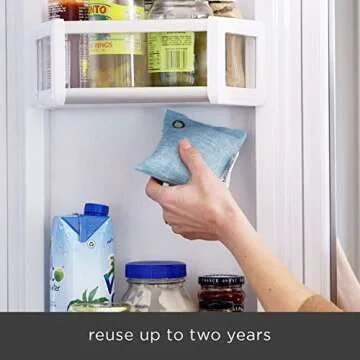 Moso Natural Fridge Deodorizer | Bamboo Charcoal Freezer & Refrigerator Odor Eliminator | Long-Lasting Air Purifying Bag to Eliminate Refrigerator Odor | More Powerful than Baking Soda