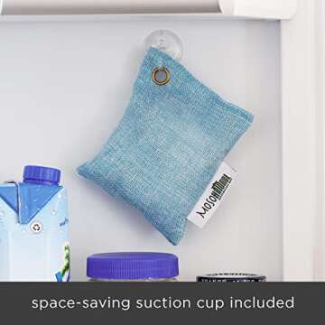 Moso Natural Fridge Deodorizer | Bamboo Charcoal Freezer & Refrigerator Odor Eliminator | Long-Lasting Air Purifying Bag to Eliminate Refrigerator Odor | More Powerful than Baking Soda