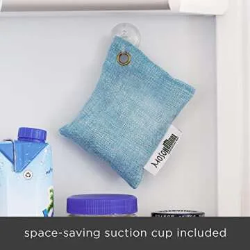 Moso Natural Fridge Deodorizer | Bamboo Charcoal Freezer & Refrigerator Odor Eliminator | Long-Lasting Air Purifying Bag to Eliminate Refrigerator Odor | More Powerful than Baking Soda