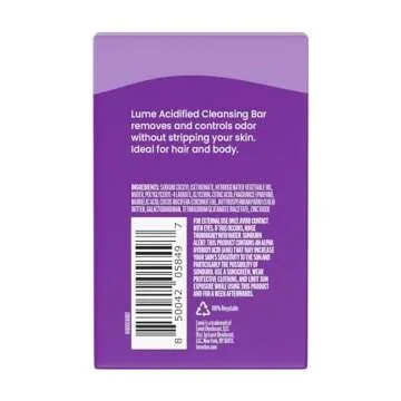 Lume Acidified Cleansing Bar for 24 Hour Odor Control