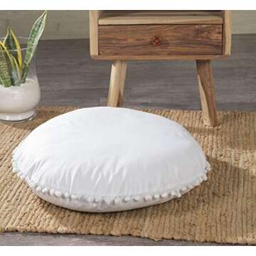 Popular Handicrafts Floor Pillow Cushion Cover - Hippie Mandala Large Round Ombre Pouf Sham - Ottoma...