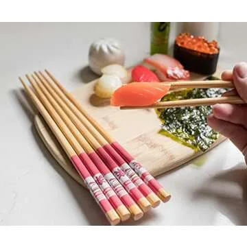 Naruto: Shippuden Ichiraku Ramen Wooden Bamboo Chopsticks, Set Of 4 | Utensil Set For Ramen Noodles, Japanese Dinnerware For Home Kitchen | Official Anime Manga Collectible