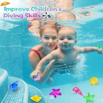 Duchong Pool Toys, 36 Pcs Dive Gems Pool Toys for Kids Ages 4-8, 8-12, Summer Throw Pool Toys with Assorted Diving Gems and 2 Treasure Boxes, Summer Beach Toys for Boys and Girls
