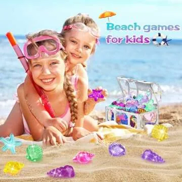 Duchong Pool Toys, 36 Pcs Dive Gems Pool Toys for Kids Ages 4-8, 8-12, Summer Throw Pool Toys with Assorted Diving Gems and 2 Treasure Boxes, Summer Beach Toys for Boys and Girls