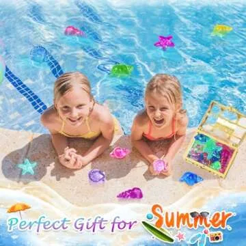 Duchong Pool Toys, 36 Pcs Dive Gems Pool Toys for Kids Ages 4-8, 8-12, Summer Throw Pool Toys with Assorted Diving Gems and 2 Treasure Boxes, Summer Beach Toys for Boys and Girls