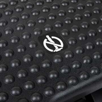 Mind Reader Foot Rest, Under Desk at Work, Ergonomic, Height Adjustable, Office, Plastic, 17"L x 13"W x 6.25"H, Black