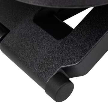 Mind Reader Foot Rest, Under Desk at Work, Ergonomic, Height Adjustable, Office, Plastic, 17"L x 13"W x 6.25"H, Black